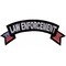 Patch, Small Embroidered Rocker (Iron-On or Sew-On), Law Enforcement Police United States Flag, 4" x 1.5" Arch
